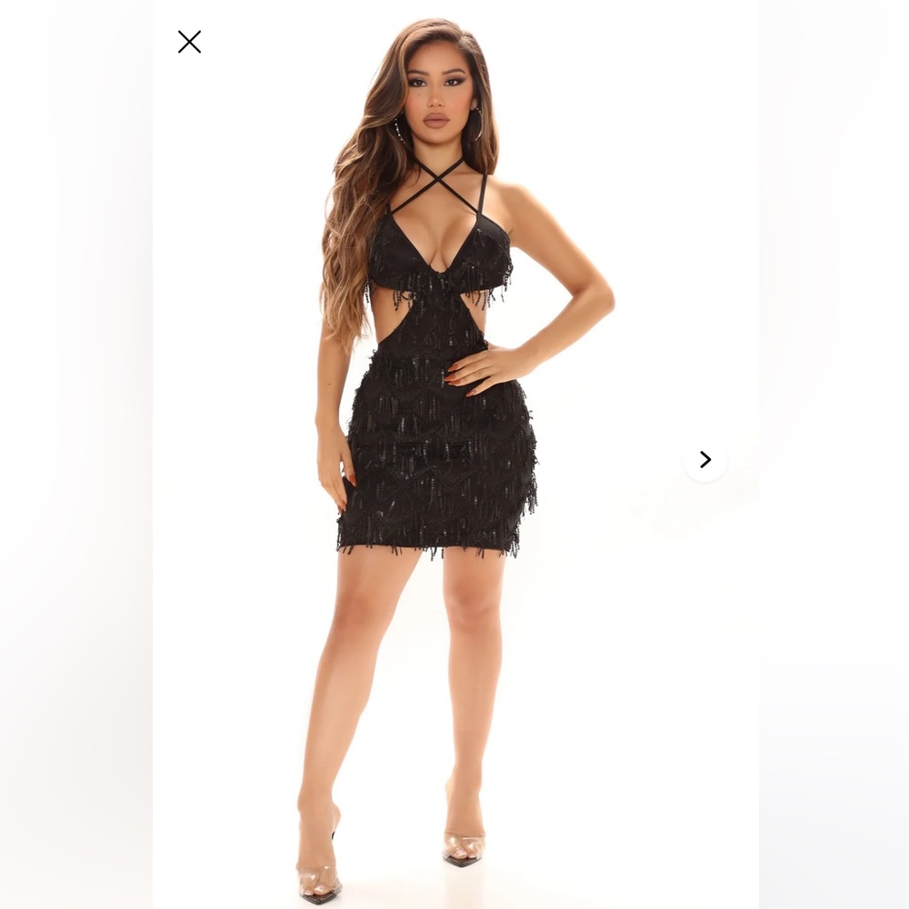 Black Fringe Dress
